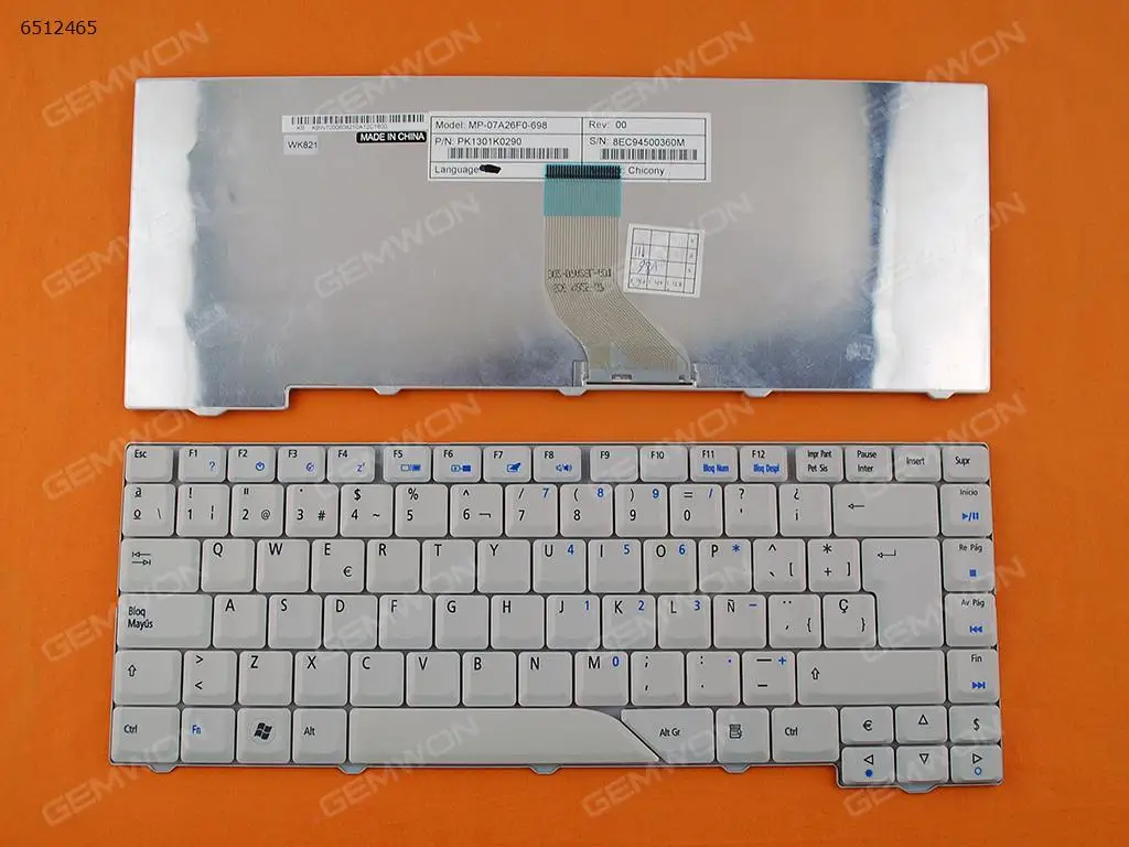 

Spanish Keyboard for Acer Aspire 4710 4710z 4715 4715z 4720 4720g 4730 4520 4920 5220 5310 Gray No Backlit 30659UKW160168
