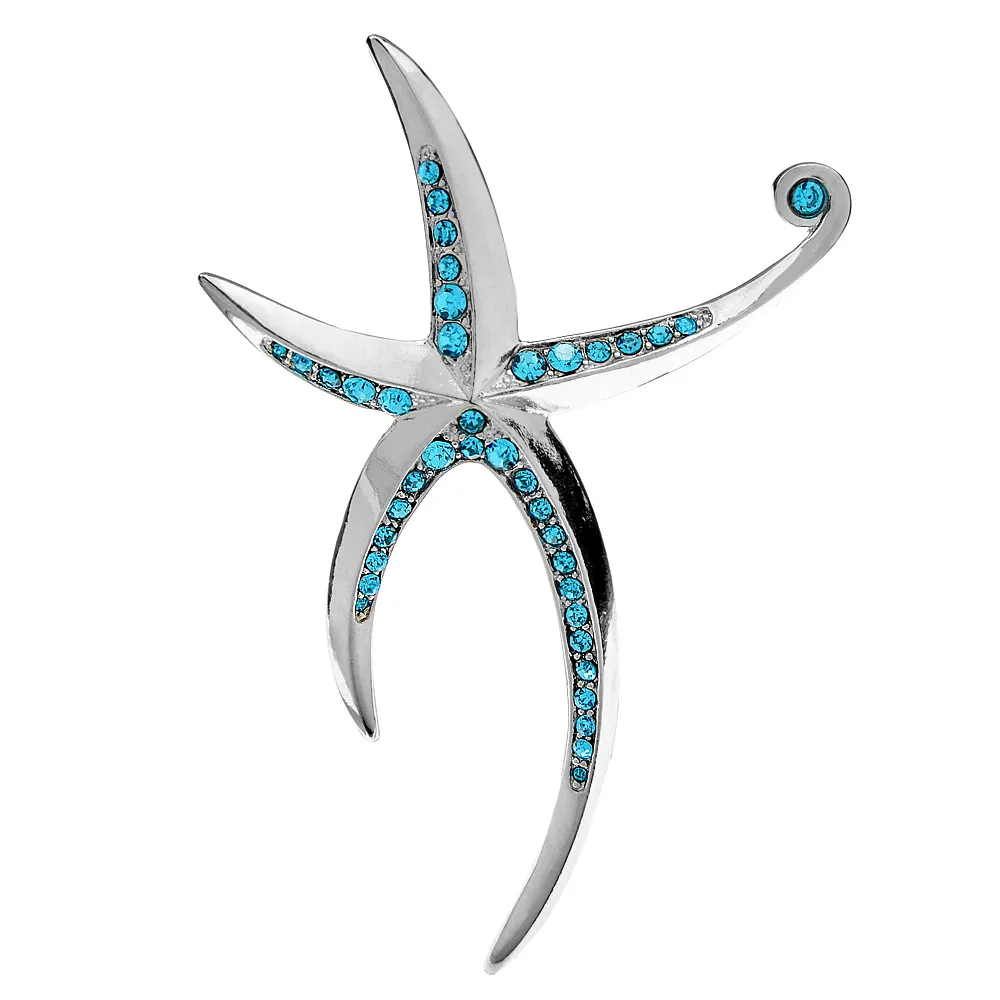 

CINDY XIANG Beautiful Large Starfish Brooches For Women Rhinestone Sea Star Fish Pin Bijoux Fashion Jewelry 3 Colors Available