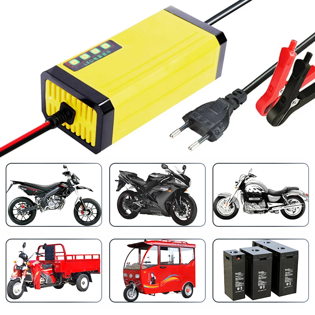 

12V 2A Car Motorcycle Battery Charger LED Display Moto Car Smart Battery Charger Device Intelligent Current Voltage Adjustment