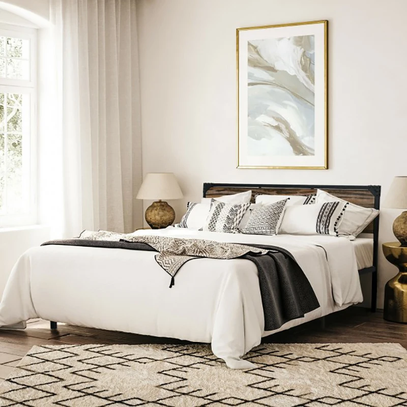 With Wooden Headboard Bedroom Furniture Full Or Queen Size Loft Bed