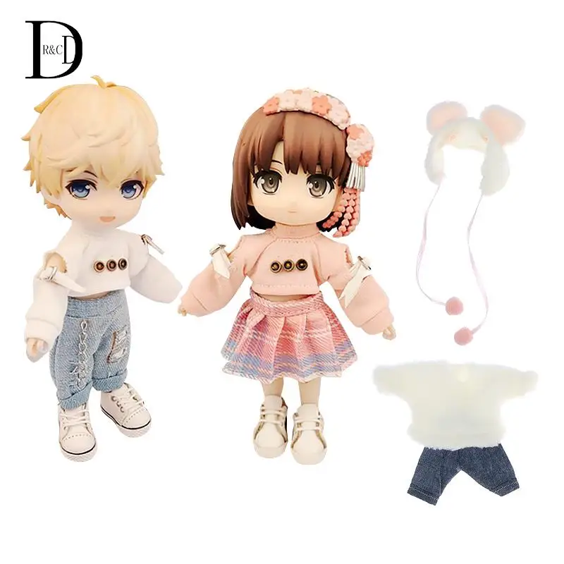 

Doll Clothes 1/12 Bjd Doll Clothes Overalls Clothes Hat Pants For Dolls OB11