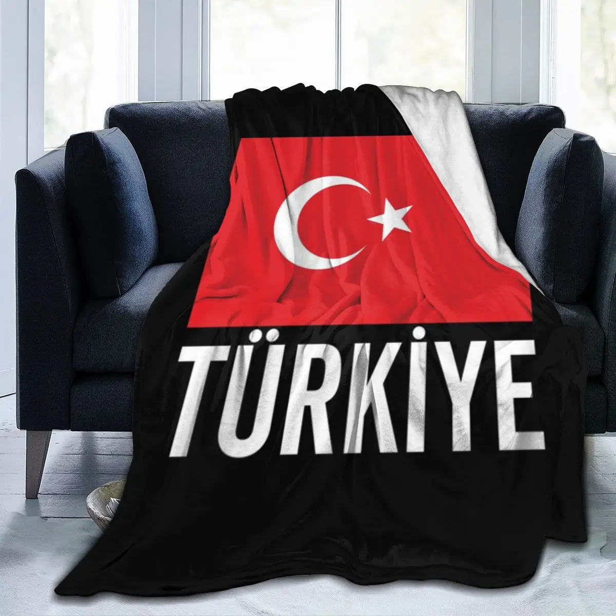 Флаг Турции Кантри Турецкий флаг Ультрамягкое микрофлисовое одеяло