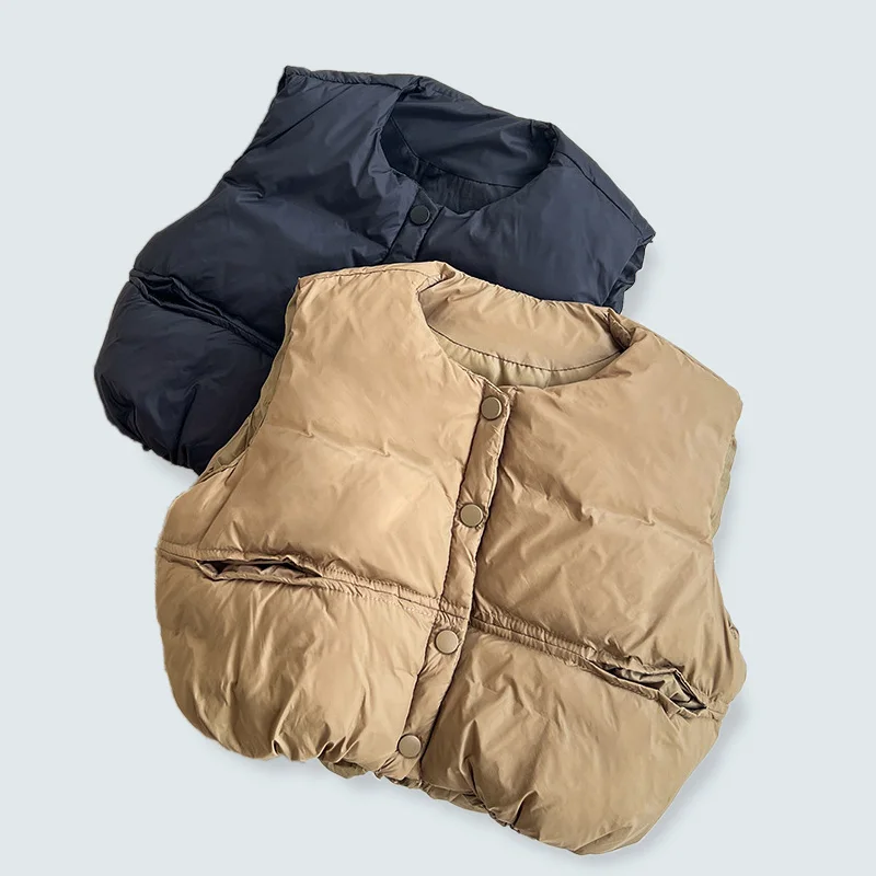 

Hot 1-5Years Winter Warm Vest For Girls Boys Sleeveless Baby Coat Waistcoat Down Cotton Children Outerwear Kids Jackets