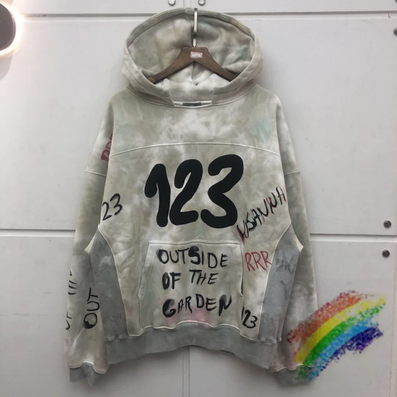 

Patchwork Tie Dye Vintage RRR123 Hoodie Men Women High Quality Casual Heavy Fabric Pullover