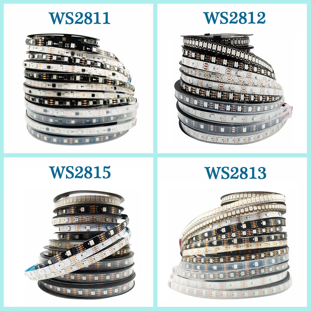 Светодиодная ленсветильник WS2812B WS2815 WS2811 WS2813 RGB индивидуально Адресуемая 30/60/144