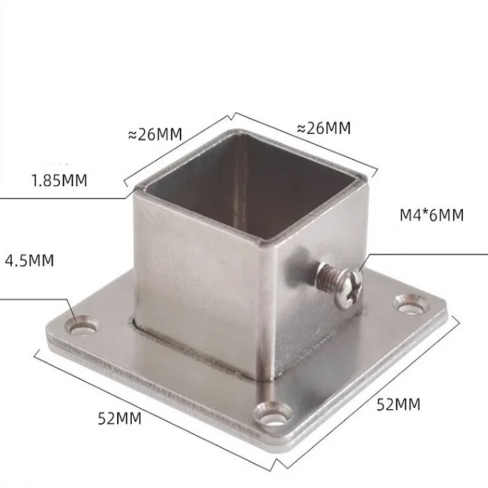 

Квадратные опоры для труб 25x25 мм, 4 шт.