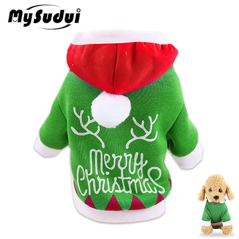 

Рождественская зимняя одежда для собак MySudui, теплая удобная толстовка для щенков, грязеотталкивающая Толстовка для маленьких и средних соб...