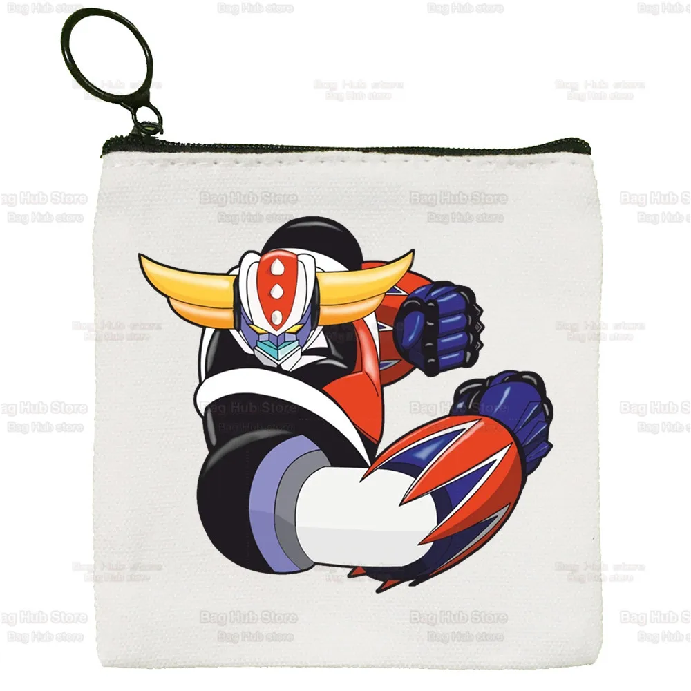 Goldorak Simple Canvas Nostalgia Goldrake Coin Purse Cute Cartoon Key Case Lady Grendizer UFO Space Robot Bag Coin Storage Bag