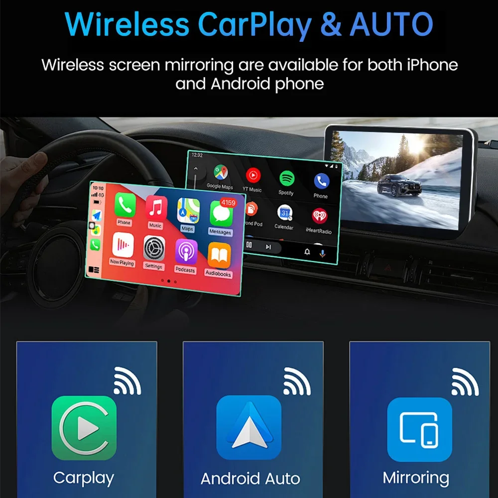 Автомобильный радиоприемник беспроводной мультимедийный видеоплеер CarPlay Android Auto
