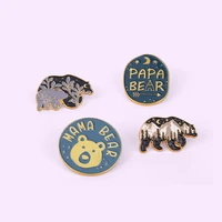2pcs european and american new paint letter brooch creative cartoon polar bear shape alloy animal badge clothes accessories