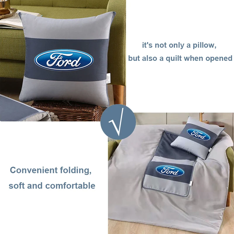 

Car Seat Cushion Quilt Blankets Throw Pillow for Ford Mustang Transit Fiesta Explorer Galaxy Ranger Mondeo Edge Kuga Accessories