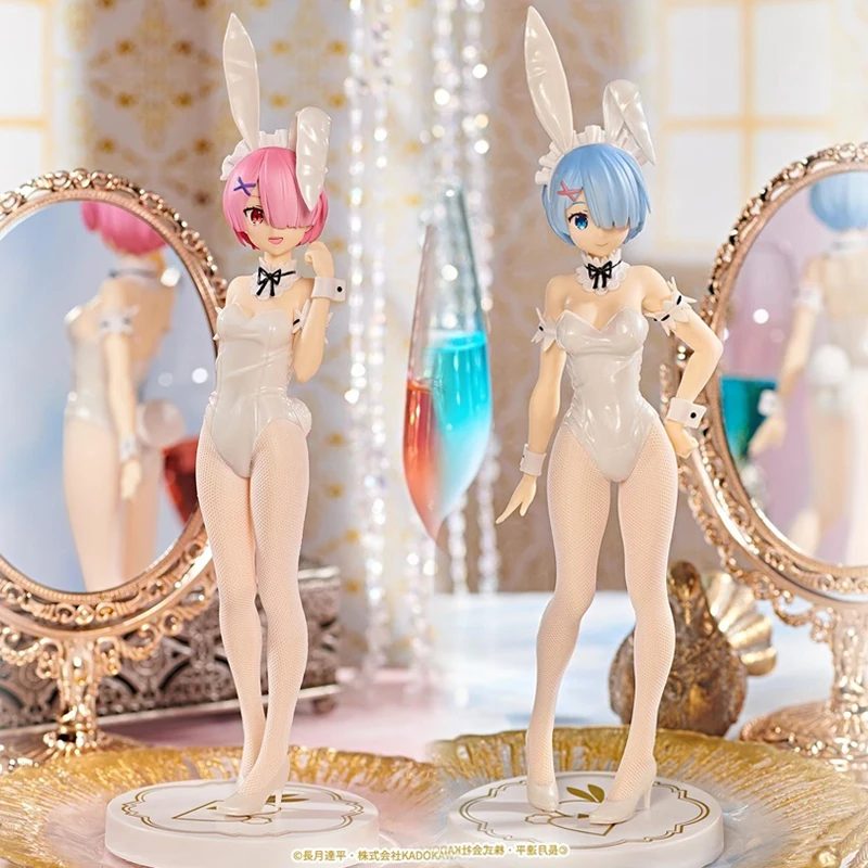 

30CM BiCute Bunnies Re:ZERO Starting Life in Another World Anime Bunny Girl Figure Ram Rem Pvc Figurine Model Doll Toys gifts