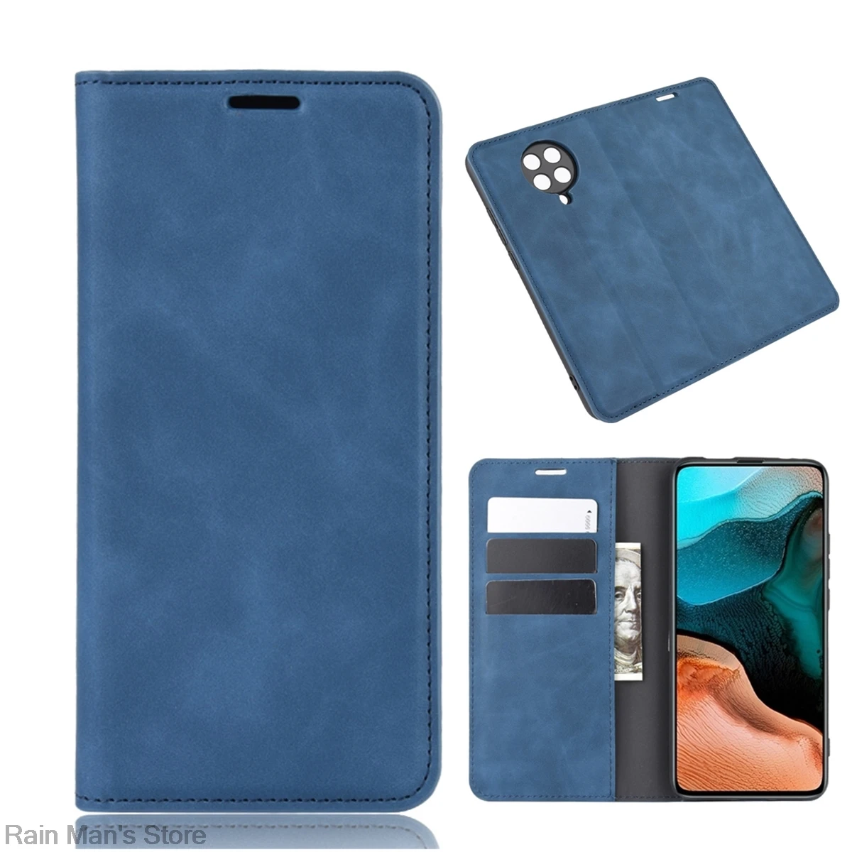 

Магнитный кожаный чехол для Xiaomi Redmi K30 Pro, ретро-чехол, кошелек, деловые чехлы для телефонов, флип-чехол