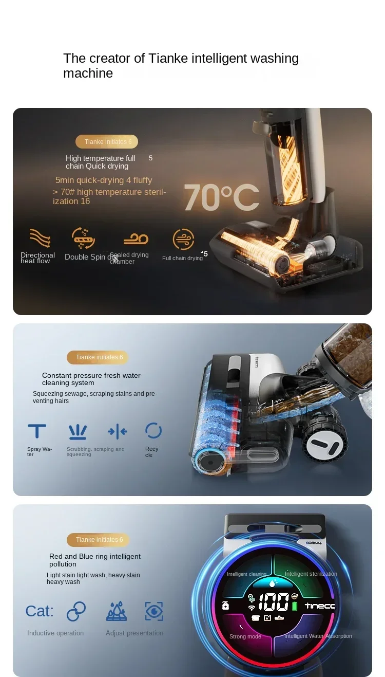 TINECO Fuwan BoosterPro Стиральная машина для пола Бытовая техника Вакуумная швабра