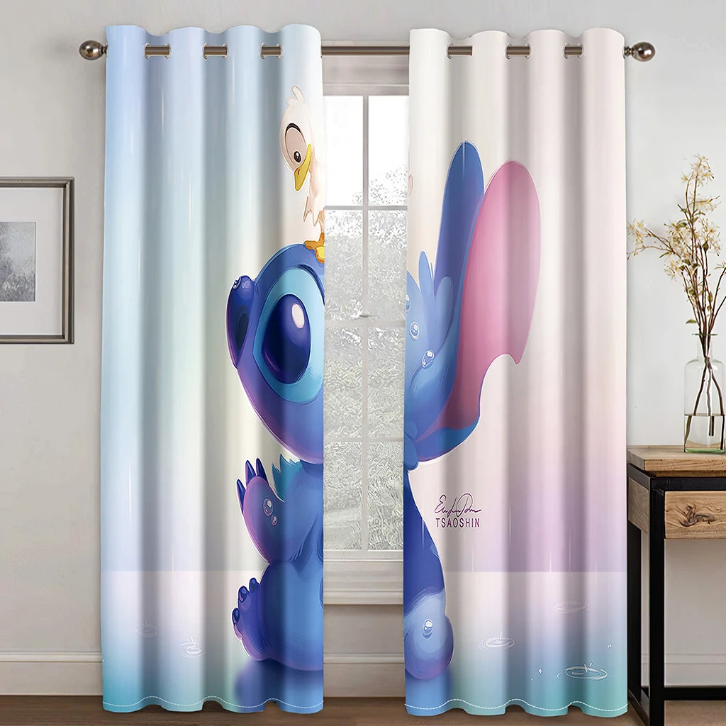 

3D Print Lovely Cute Cartoon Animation Girl Childern Baby2 Pieces Thin Window Drape Curtain for Living Room Bedroom Home Decor