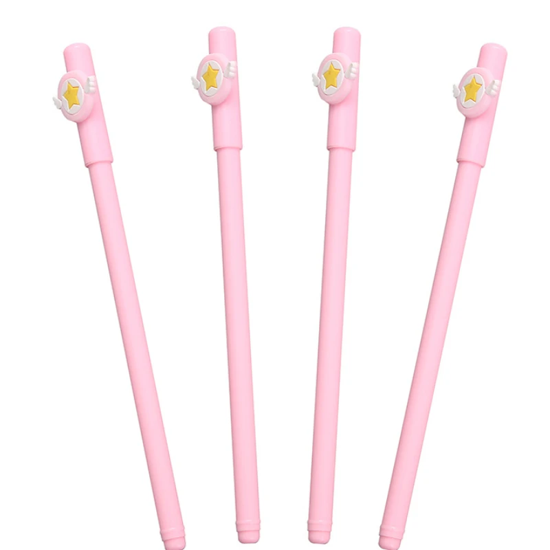 40 PCs Beautiful Girl Pink Gel Pens Cute Stationery Girl Heart Neutral Pen Fairy Star Wing Signature Pen Kawaii Writing Tools