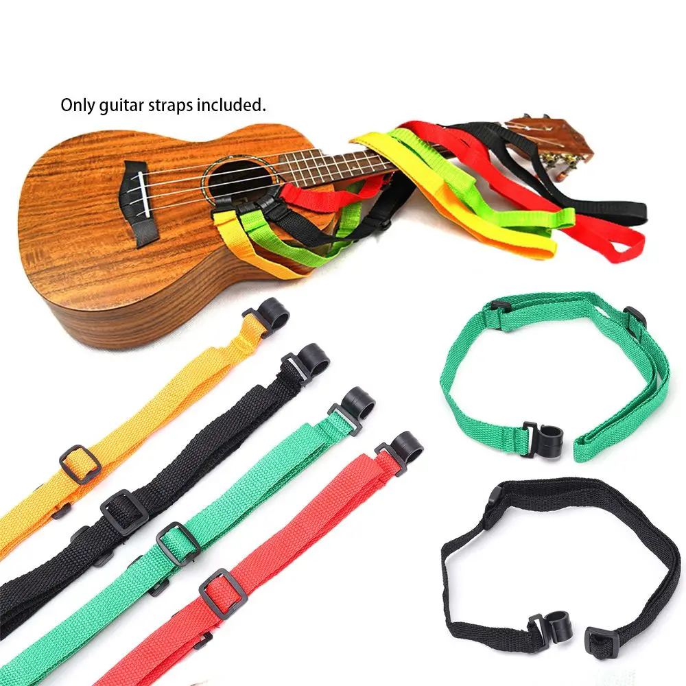 

4 colors Nylon Sling With Hook Hang Neck Guitar Accessories Ukulele Strap Musical Instrument Straps Adjustable Belt
