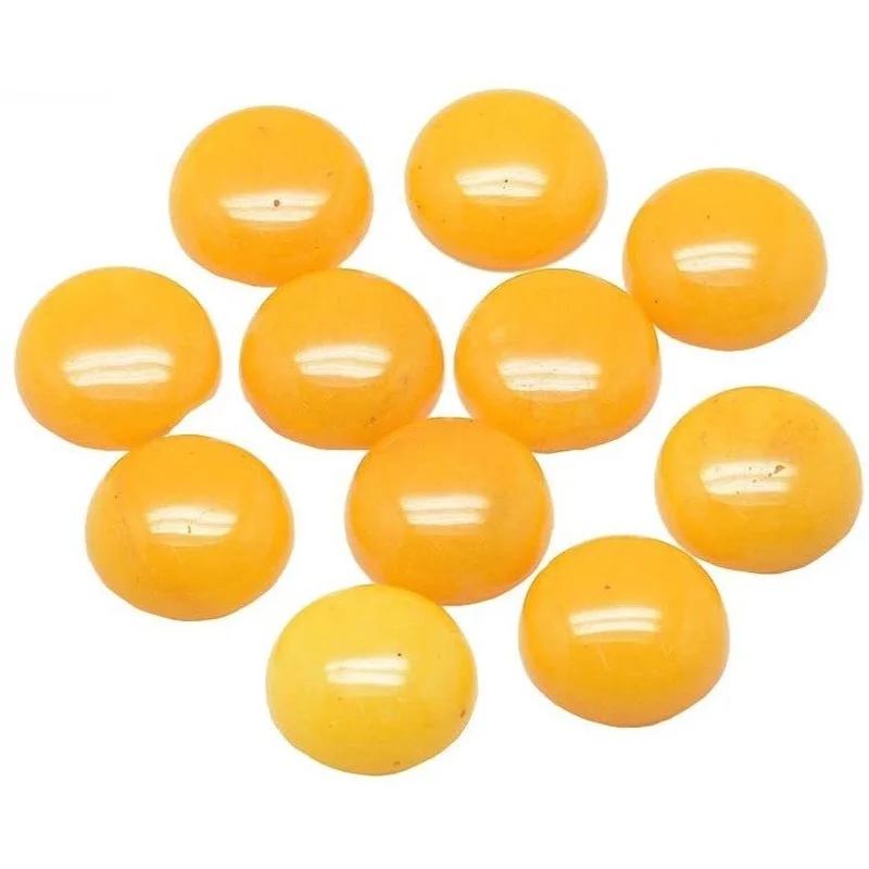 

50 pcs Gold Half Round/Dome Natural White Jade Cabochons for Jewelry Making