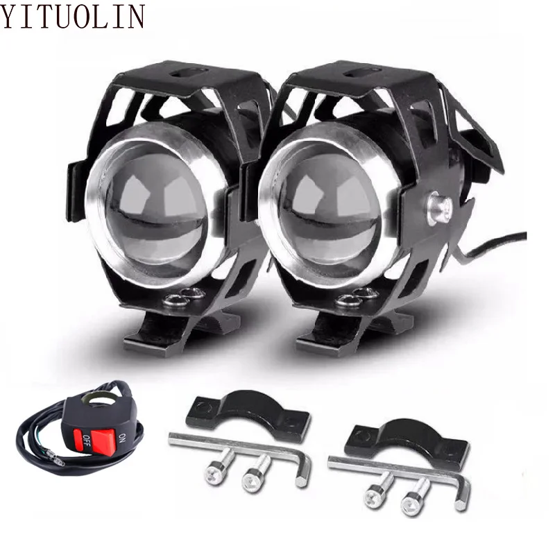 

Additional LED Lights For Motorcycle Spotlights U5 12V For YAMAHA CYGNUS X125 DRAG STAR 1100 V STAR 650 XJ6 FZ6 FAZER 250 XT 660