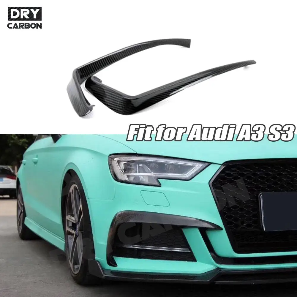 Передняя противотуманная фара из углеродного волокна рамка для век Audi A3 S3 2013-2019 RS3