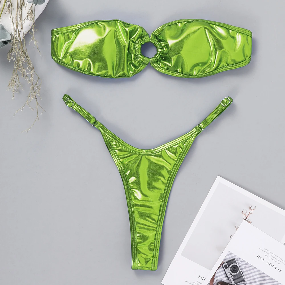 

Лидер продаж, Однотонный женский купальник, сексуальное бикини с открытой спиной, купальный костюм из двух предметов, летний купальник, тон...