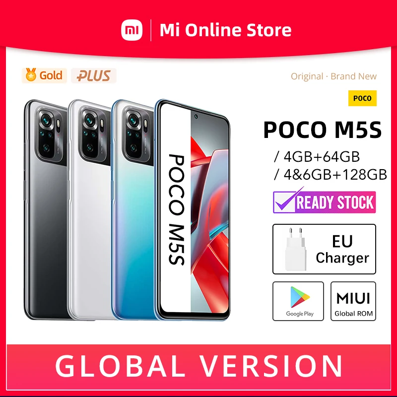 

Poco M5s 4GB 64GB 6GB 128GB Global Version Cellphone | AMOLED Display | 64MP Camera | Original Brand New | 33W EU Charger | NFC