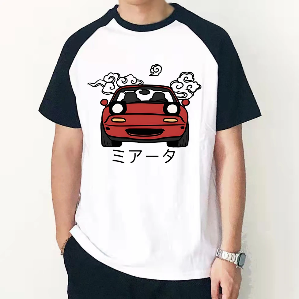 

Anime Initial D T-shirt JDM Japanese Automotive Miata MX5 Printed Tshirt Crewneck Summer Men Tee-shirt Short Sleeve Tops Cotton