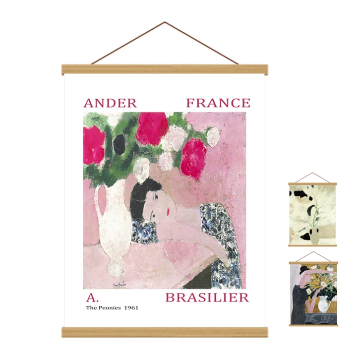 

25 картины на холсте MATISSE для гостиной, домашний Декор, живопись, настенное искусство с подвесным свитком из массива дерева