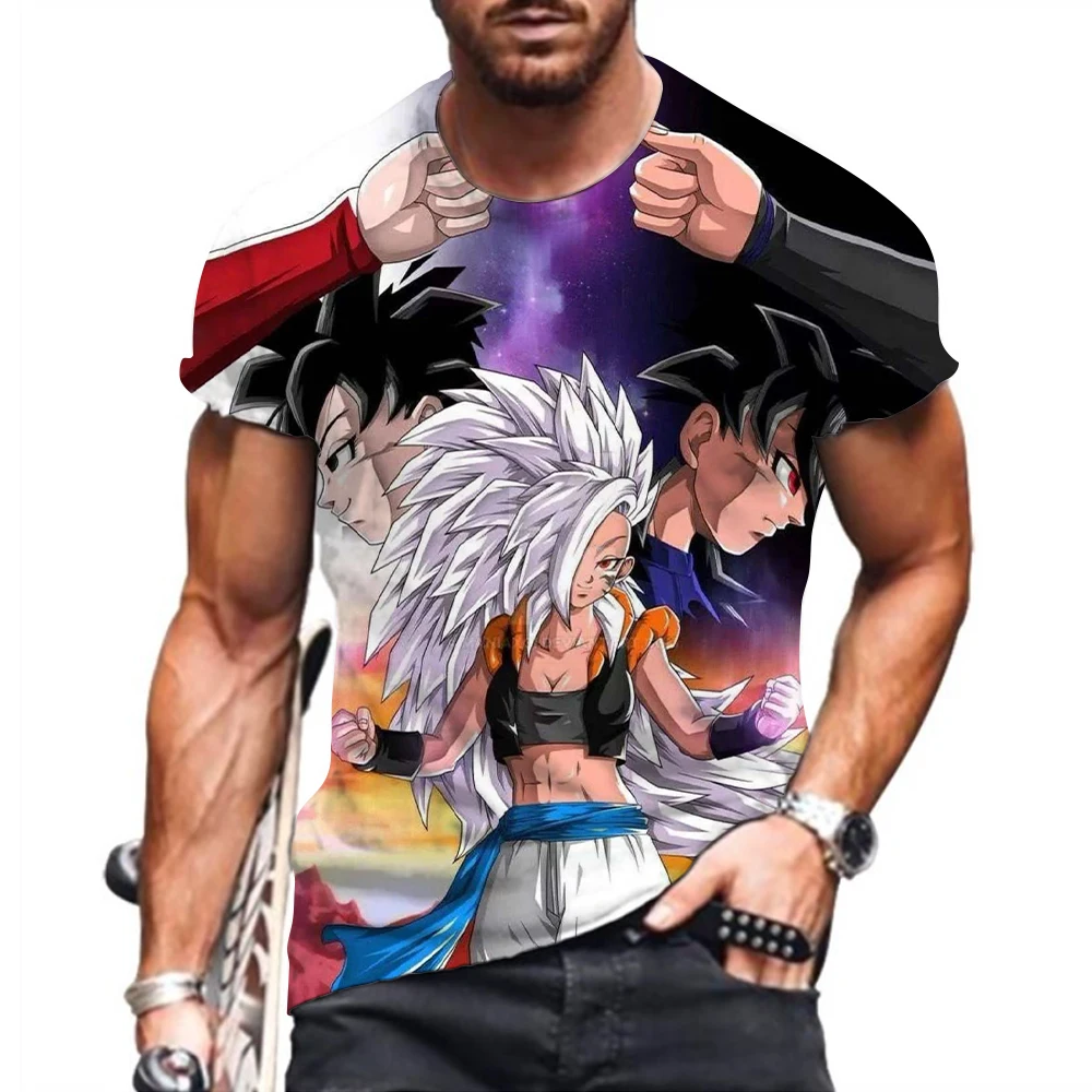 

Goku Dragon Ball Z Vegeta Men's T-Shirt 110-6XL Oversized O-collar Y2K New Saiyan Streetwear Short Sleeved Tops Summer Trend