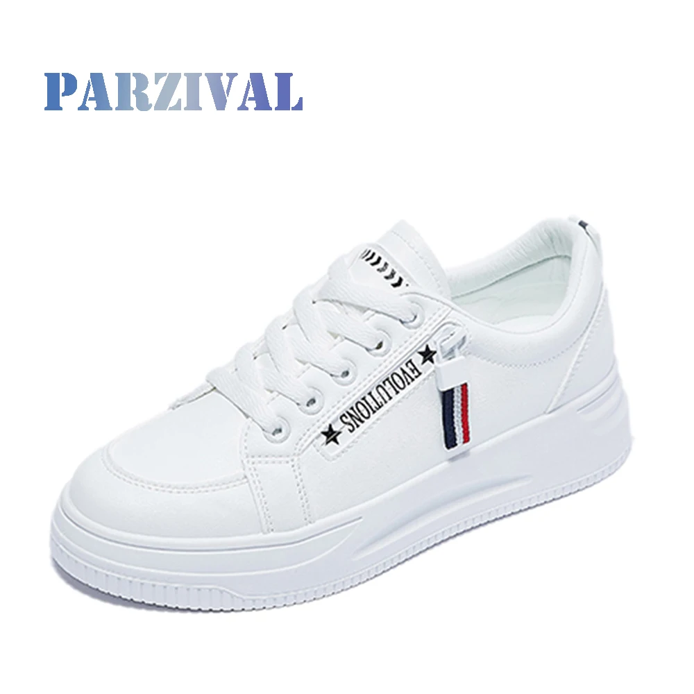 

Кроссовки PARZIVAL женские дышащие, повседневная прогулочная обувь, плоская подошва, модные белые теннисные туфли, на лето