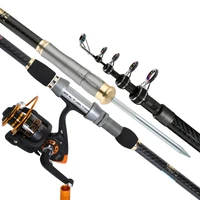 carbon fiber super hard fishing rod set with reel ultra light stream seapole pesca carp rock throwing power hand rod 2 1 3 6m