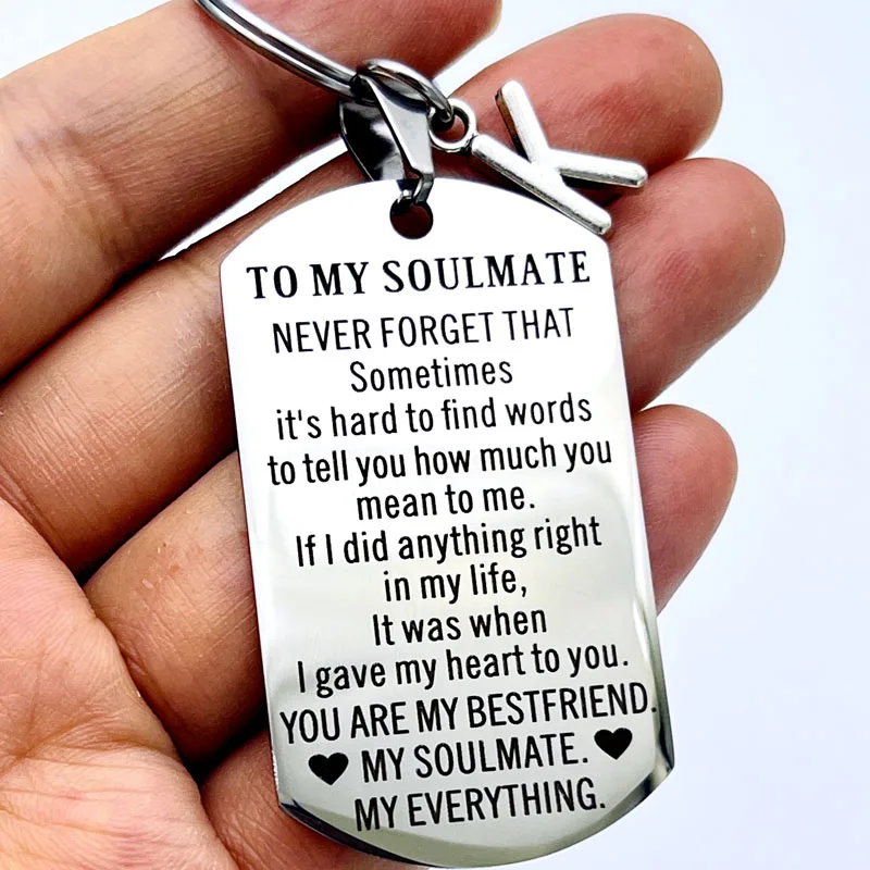 

To Soulmate Keychain Gift for Husband Wife Anniversary Valentines Birthday Boyfriend Girlfriend Soulmate Gifts for Her Him