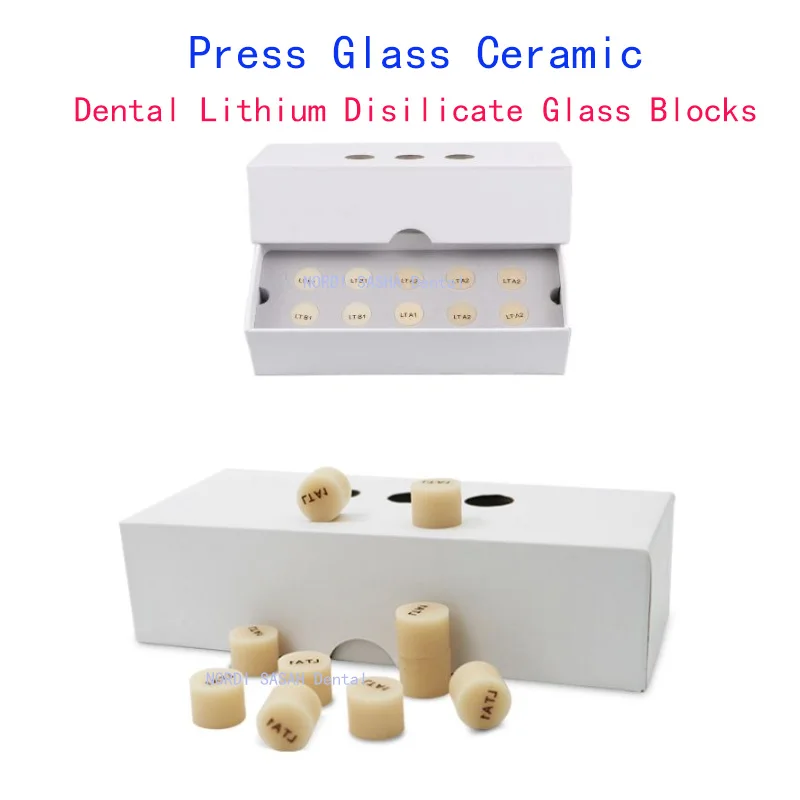 

10Pcs/Box Cameo Dental Lab Disilicate Lithium Press Ingots LT/HT Glass Ceramic Dentistry Aethetic Veneer CAD CAM Milling System