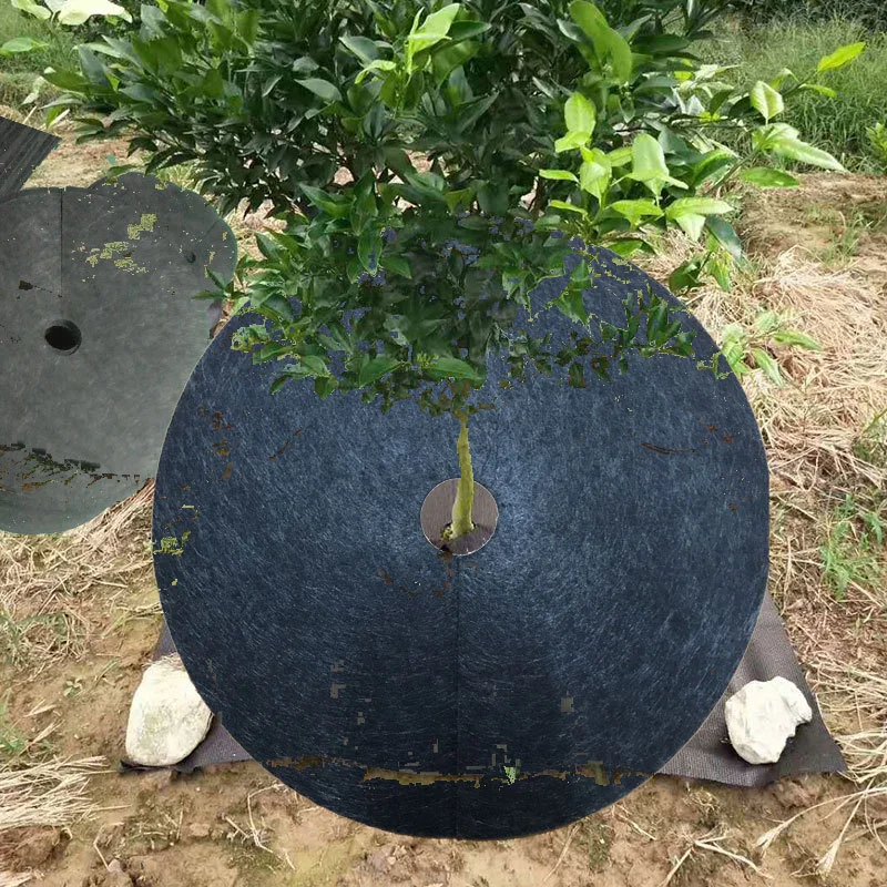 

15cm-2cm Non-Woven Tree Mulch Ring Weeding Barrier Thickened Protector Mat Plant Cover Anti Grass Gardening Fabric Weed Control