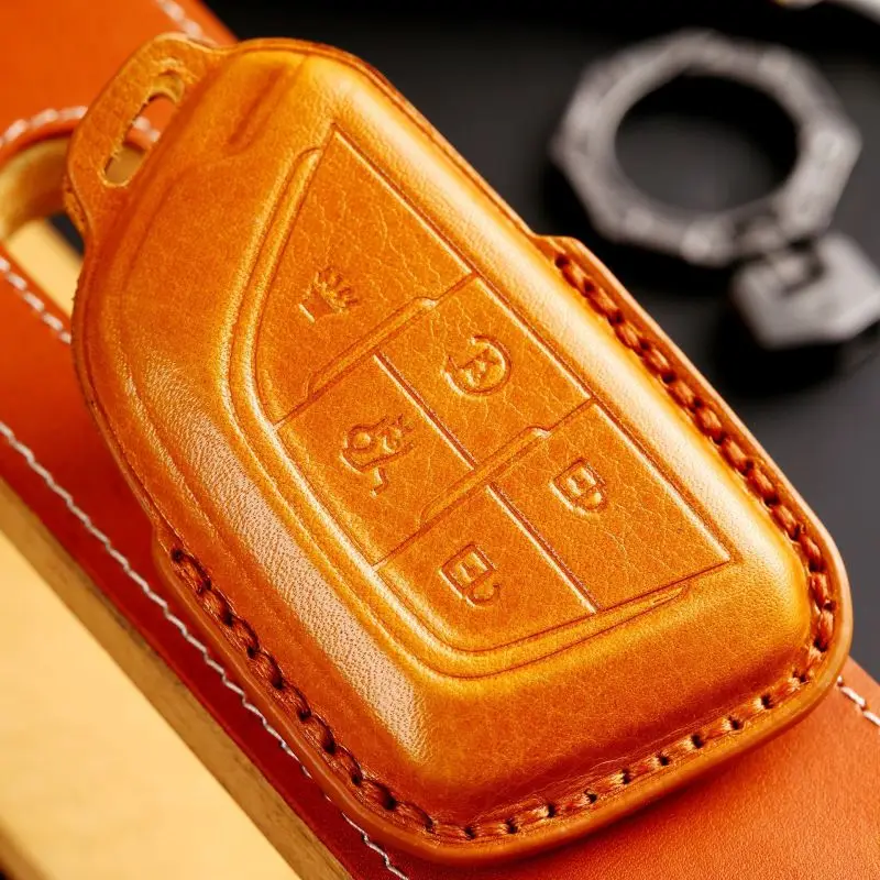 Кожаный чехол для ключей Cadillac CT5 key 2023 ct4