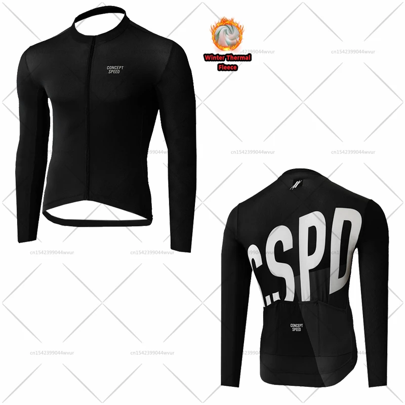 

2022 Concept Speed Winter Cycling set CSPD Long Sleeve Thermal Fleece Jersey Road Bike Clothing roupa de ciclismo MTB uniform