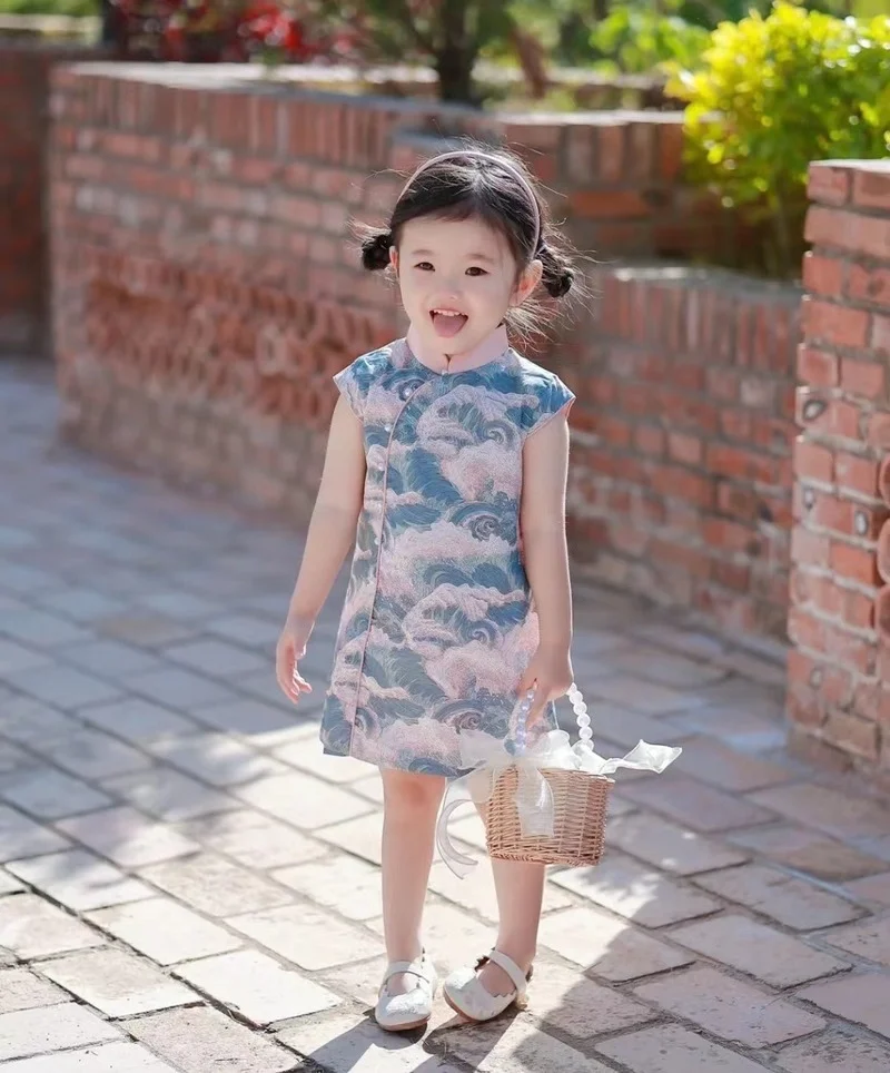 

Children Qipao New Wave Cheongsam Improved Cheongsam Chinese Style Tang Suit Girls Dress