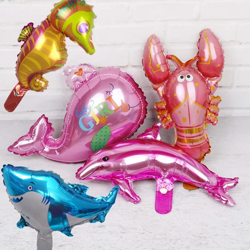 

Mini Octopus Fish Lobster ocean Animals Foil Balloons Air Filled Globos Baby shower Sea Theme birthday Party Decor Gifts
