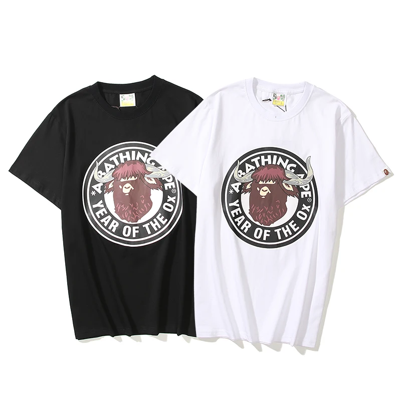 

Модная хлопковая футболка BAPE с коротким рукавом, коллекция 2022 года, японская брендовая высококачественная повседневная футболка с коротки...