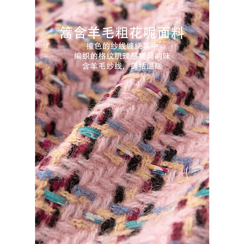 New 2023 Spring Casacos De Inverno Feminino  90%  White Duck Down Tweed Jacket High Street  Single Breasted  Wide-waisted