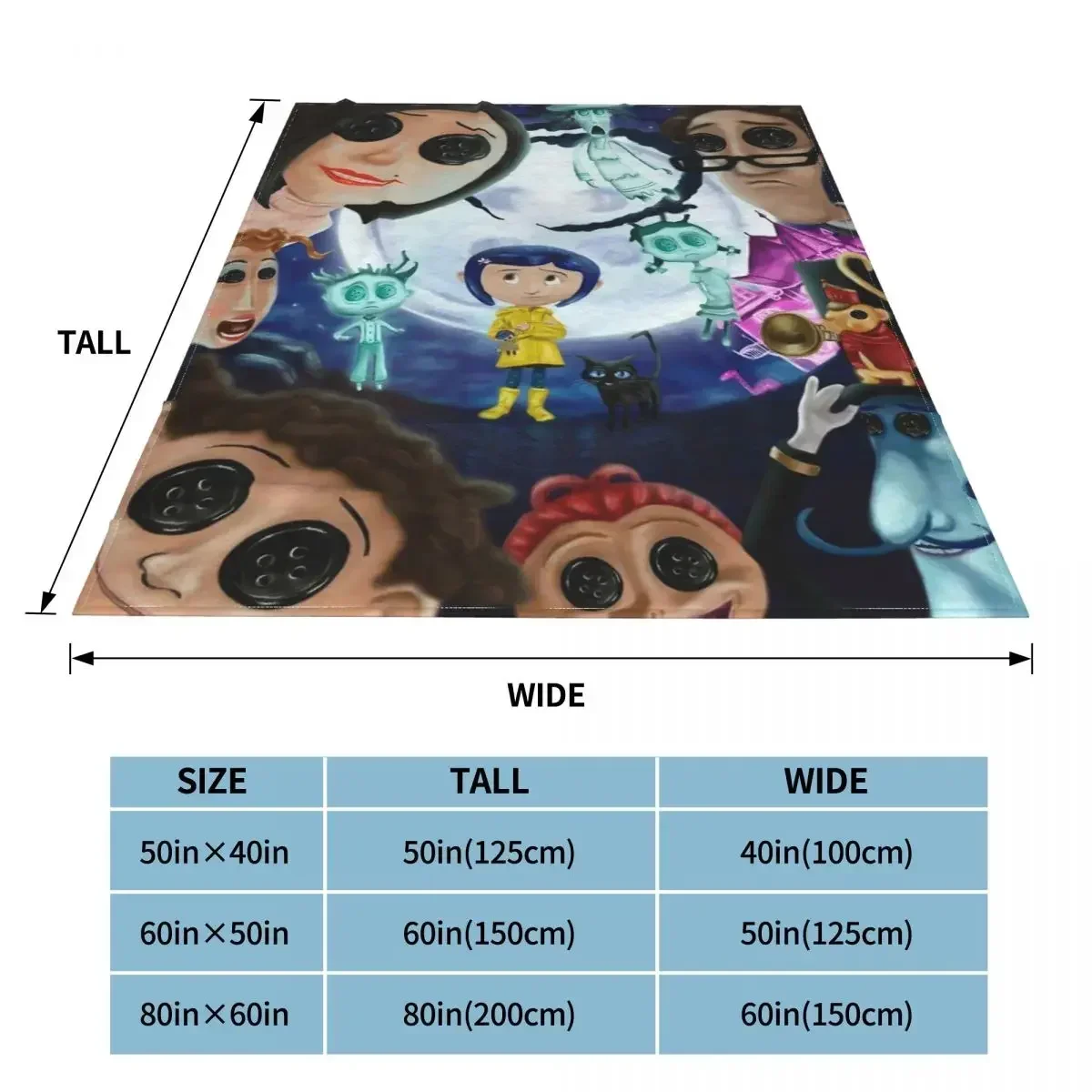 Manta de franela Coraline The Secret Door manta tiroxtaante para cama sofá edredón fino felpa анимеción