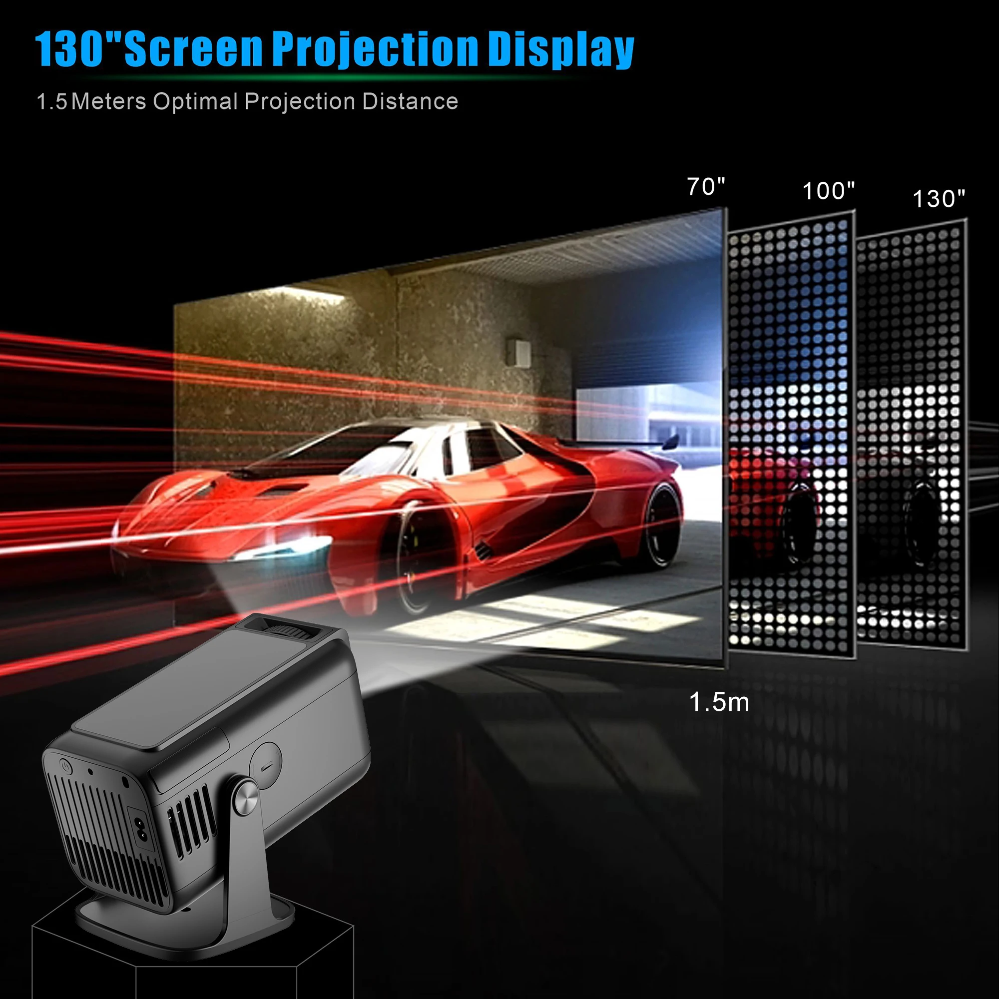 Проектор HP320 1920X1080P Android13 Wi-Fi Умный домашний кинотеатр с ручным фокусом BT 400ANSI