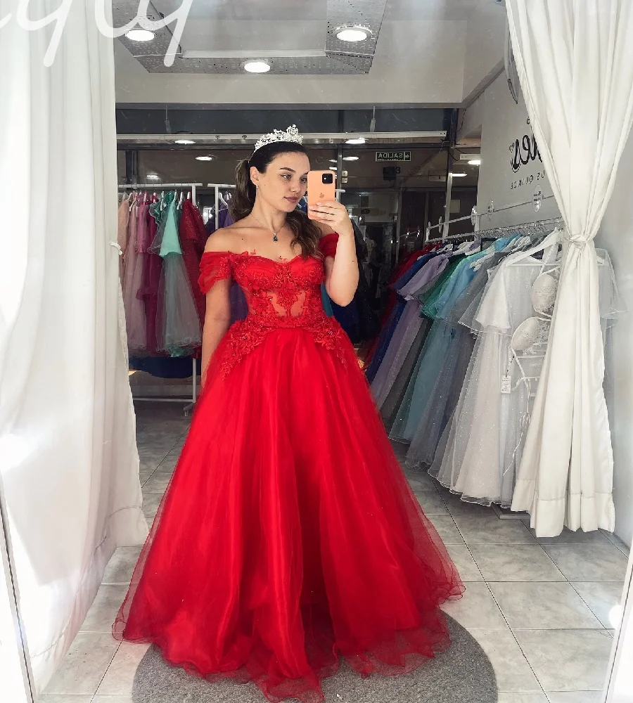 Фото Фэнтези Красные платья Quinceanera 2 в 1, кружевные короткие платья трапециевидной формы, Vestidos De 15 Años Xv Sweet 16, корсет, торжественное платье на день рождения по индивидуальному заказу №1