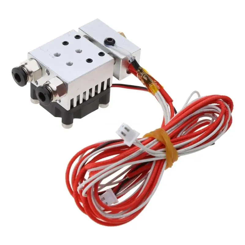 

Детали для 3D-принтера Hot End 2 в 1, двухцветный экструдер Cyclops с одной головкой 12 В/24 В 1,75 мм с охлаждающим вентилятором для MK8, Прямая поставка