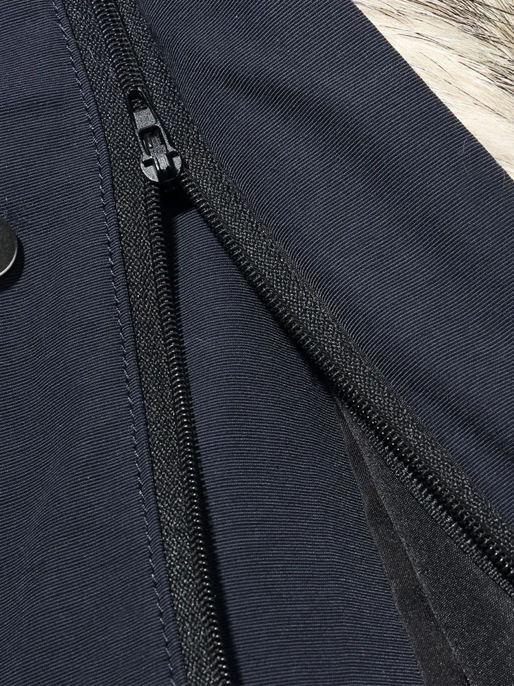 Parka Men's Mid-Length New Men's Leather Fur Coat Winter Coyote Fur Liner