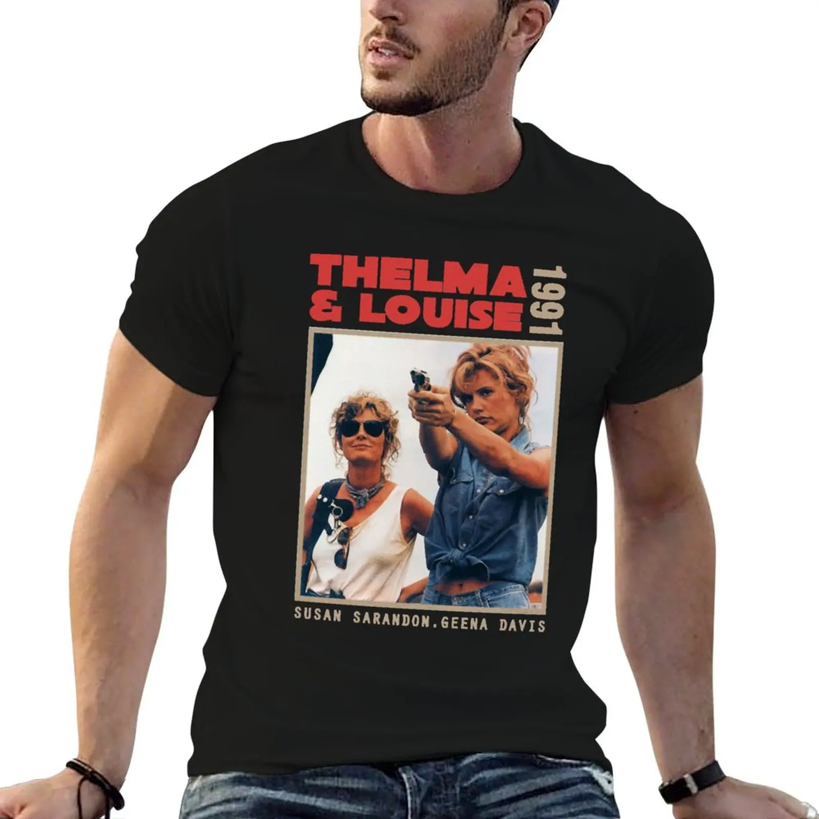 Фото Футболка Thelma And Louise - 1991, мужские футболки, футболки с графическим рисунком, футболки с принтами, дизайнерские футболки №1