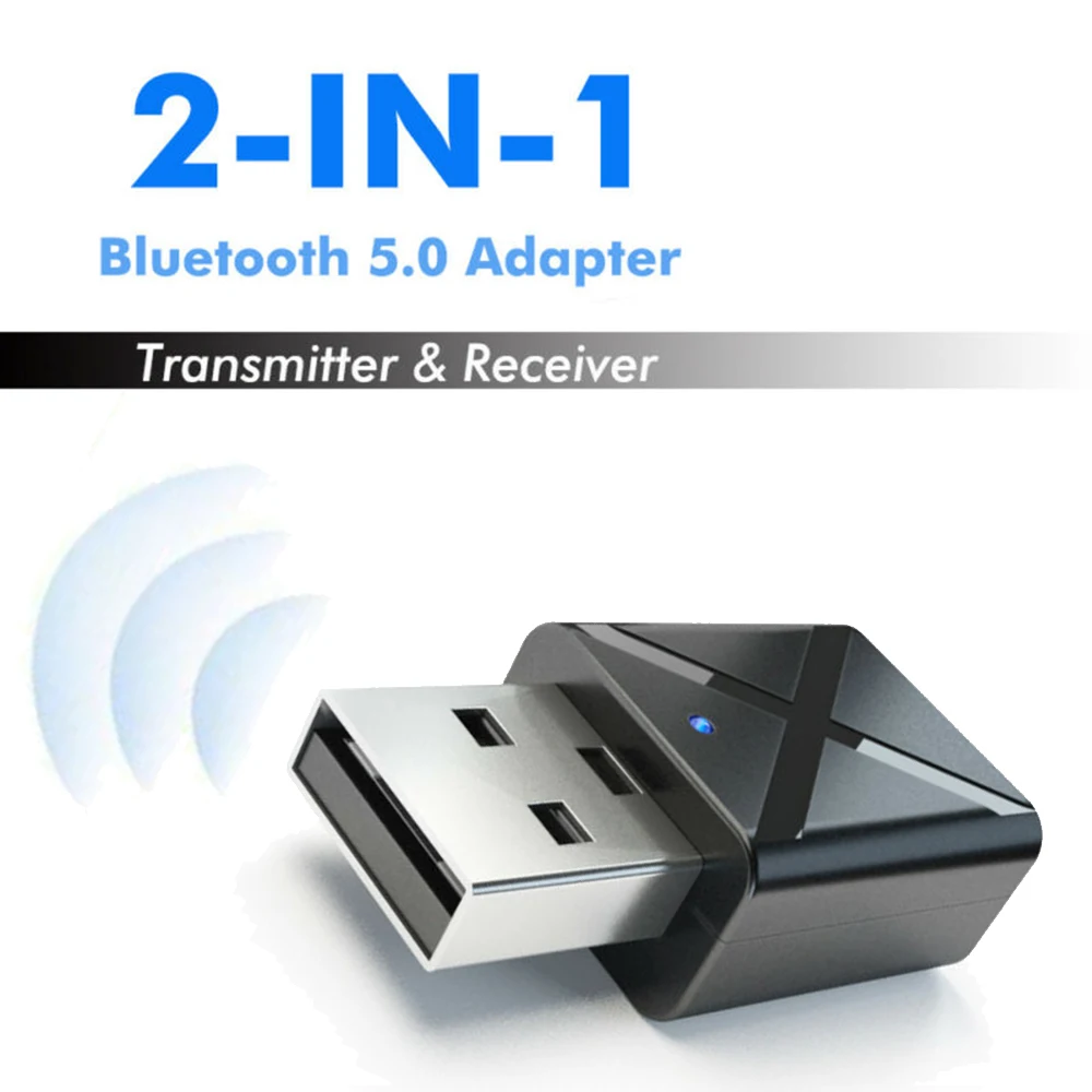 

1PC 2 in 1 Bluetooth 5.0 Transmitter Receiver Stereo Audio 3.5mm Music USB Adapter Durable And Practical High Quality