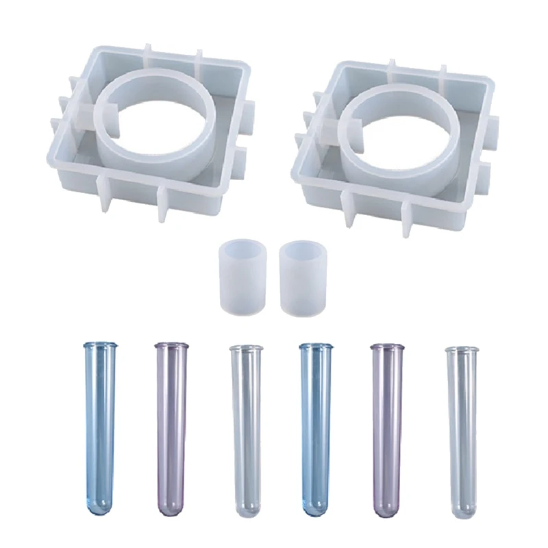 

LUDA Resin Mold for Plant Propagation Station Epoxy Vase Silicone Mold Resin Casting Mold for Hydroponic/Flowers (Square)