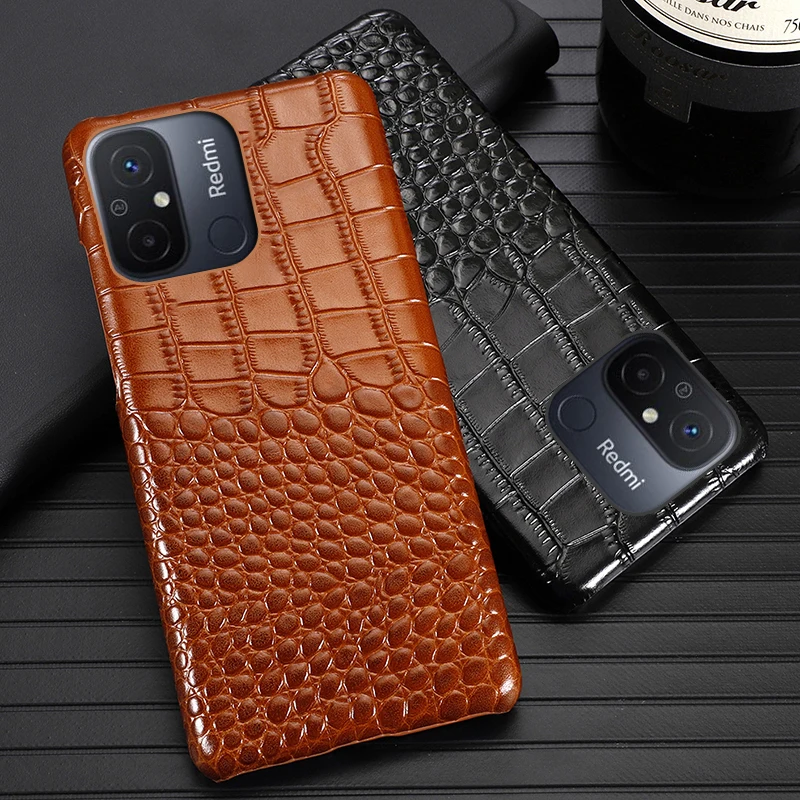 

Funds Leather Crocodile phone Case for Redmi 12c 11 10 Prime 11a 10x 10a 10c 9t 9i 9 Power 8a 7a 6a Back cover cases