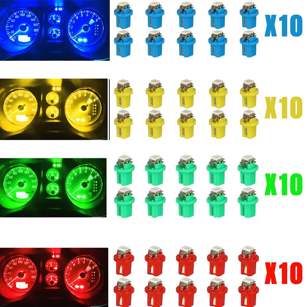 

10xT5 B8.5D 5050 SMD Car LEDLamp Car Gauge Speed Dash Bulb Dashboard Dash Lamp Instrument Light Bulbs 12V B99